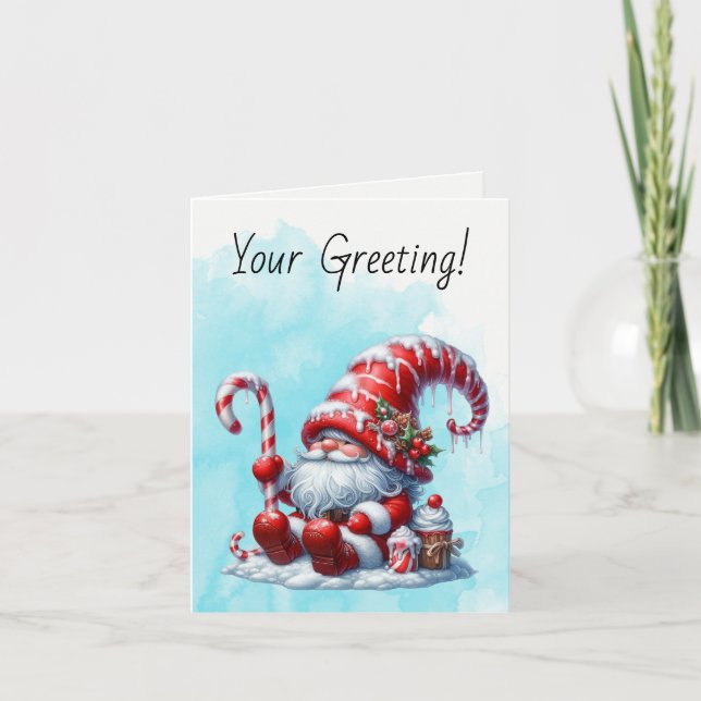 Tarjeta Festiva Crea tu propio hogar de Navidades dulces de menta (Anverso)