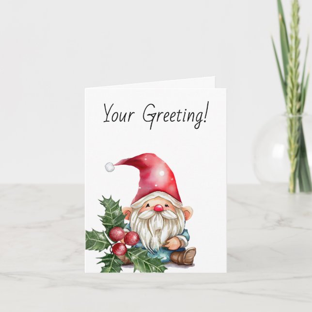 Tarjeta Festiva Crea tu propio hogar de Navidades rojos curados (Anverso)