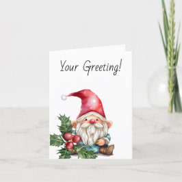 Tarjeta Festiva Crea tu propio hogar de Navidades rojos curados