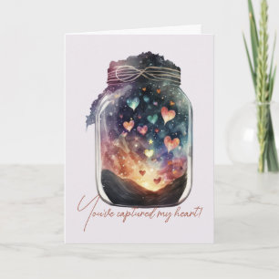 Tarjeta Festiva Crea tu propio Jar mágico de amor de corazón