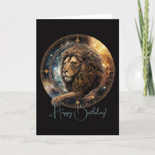 Tarjeta Festiva Crea tu propio Leo Celestial Zodiac
