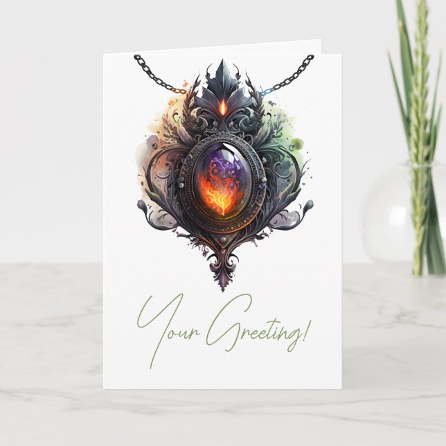 Tarjeta Festiva Crea tu propio Opal de Incendios Bejewal (Anverso)