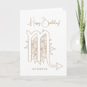 Tarjeta Festiva Crea tu propio oro elegante y escorpión blanco