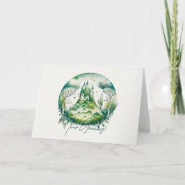 Tarjeta Festiva Crea tu propio paisaje de castillo de fantasía ver