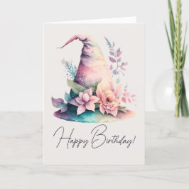 Tarjeta Festiva Crea tu propio Pastel Gorra de brujas arcoiris Ros