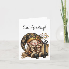 Tarjeta Festiva Crea tu propio regalo de Gnome para Navidades mági