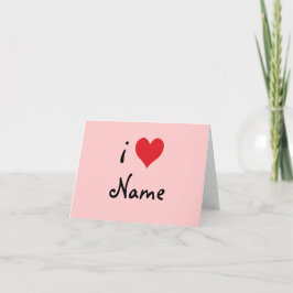 Tarjeta Festiva Crea tu propio San Valentín personalizado "I love"