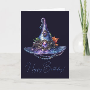 Tarjeta Festiva Crea Tu Propio Sombrero de Bruja de Otoño con Joya