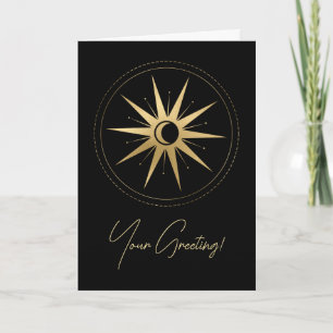 Tarjeta Festiva Crea tu propio tarot de estrella arcana de oro