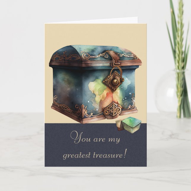 Tarjeta Festiva Crea Tu Propio Tesoro Más Grande Acuarela (Anverso)