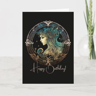 Tarjeta Festiva Crea tu propio Virgo Celestial Zodiac