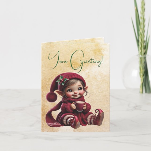 Tarjeta Festiva Crea tu propio y alegre hogar navideño (Anverso)