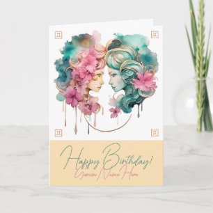 Tarjeta Festiva Crea tu propio y hermoso Zodíaco de Géminis