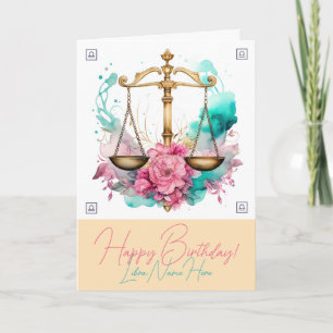 Tarjeta Festiva Crea Tu Propio y Hermoso Zodiaco de Libra