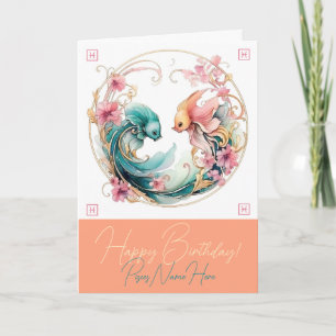 Tarjeta Festiva Crea Tu Propio y Hermoso Zodíaco de Piscis