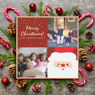 Tarjeta Festiva Crea tus Navidades fotográficos familiares elegant