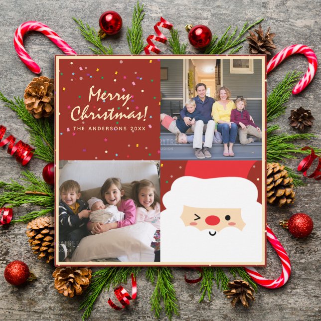 Tarjeta Festiva Crea tus Navidades fotográficos familiares elegant (Subido por el creador)