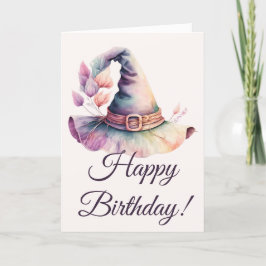 Tarjeta Festiva Crea tus propias hojas de Gorra de bruja arcoiris