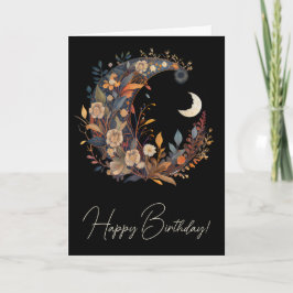 Tarjeta Festiva Crea tus propias lunas florales de Boho