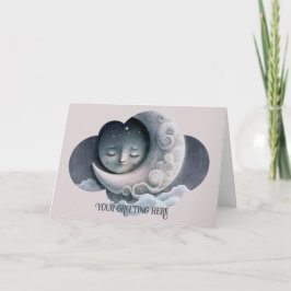 Tarjeta Festiva Crea tus propias lunas pacíficas en nubes