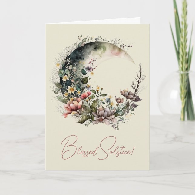 Tarjeta Festiva Crea tus propias rosas de té medialuna floral (Anverso)