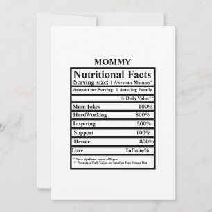 Tarjeta Festiva Crea tus propios datos nutricionales día de la mad