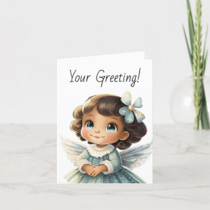 Tarjeta Festiva Crea tus propios Navidades Brunette Blue Angel