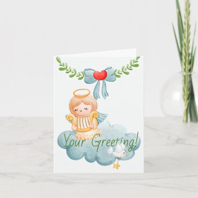 Tarjeta Festiva Crea tus propios Navidades de Angel Harp (Anverso)