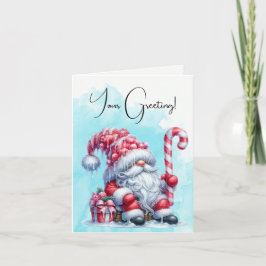 Tarjeta Festiva Crea tus propios Navidades de menta Gnome Santa