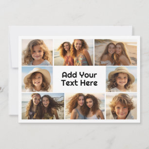 Tarjeta Festiva Crea un collage de fotos moderno y simple con 8 fo
