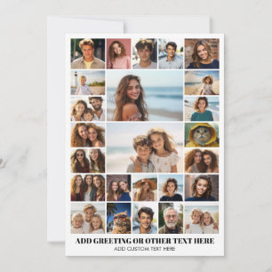 Tarjeta Festiva Crea un collage de fotos personalizado - 25 fotos