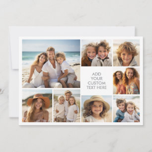 Tarjeta Festiva Crea un collage personalizado de 8 fotos con texto