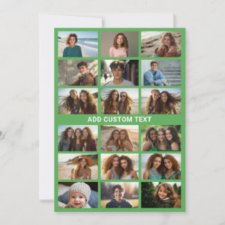 Tarjeta Festiva creador de collage de 18 fotos - con 1 línea de te