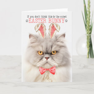 Tarjeta Festiva Cream Persian Cat Cutest Easter Bunny Kitty Punts