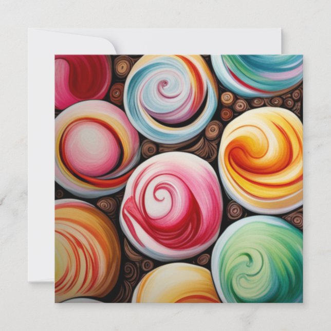 Tarjeta Festiva Creamy Swirls (Anverso)