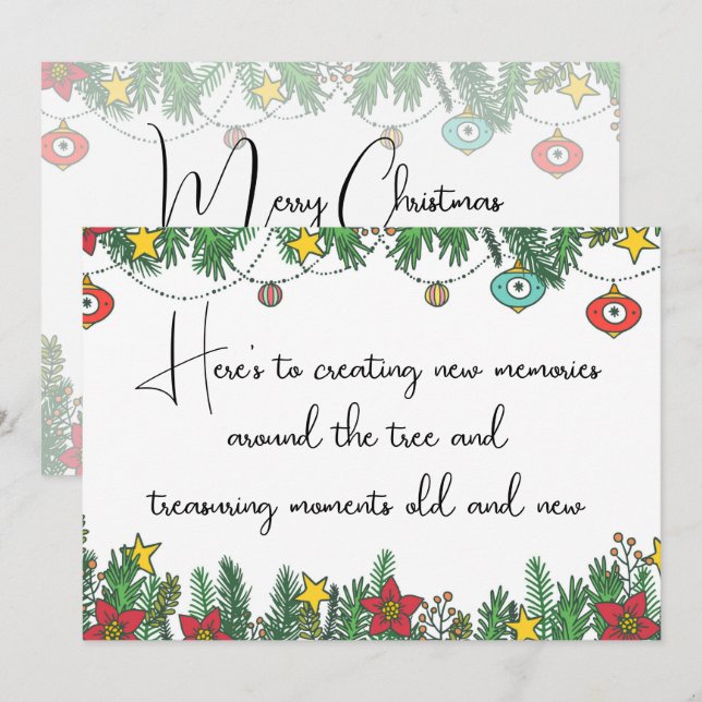 Tarjeta Festiva Creando Recuerdos Alrededor del Árbol (Anverso / Reverso)