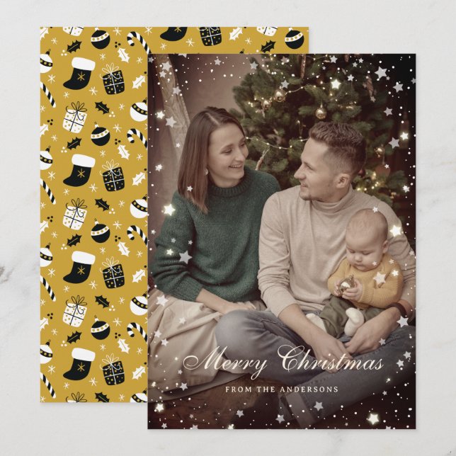 Tarjeta Festiva Crear Navidades fotográficos virtuales instantáneo (Anverso / Reverso)