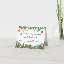 Tarjeta Festiva Crear Recuerdos alrededor del árbol