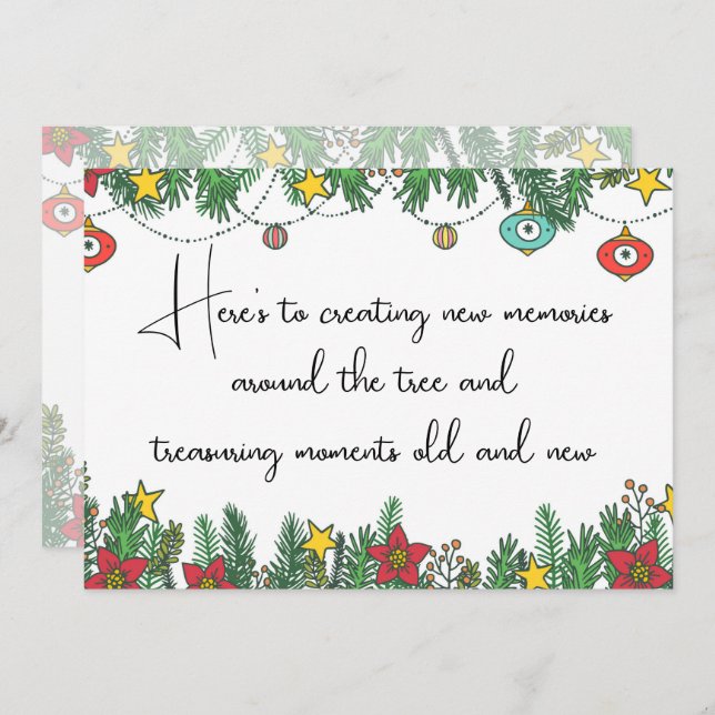 Tarjeta Festiva Crear Recuerdos alrededor del árbol (Anverso / Reverso)