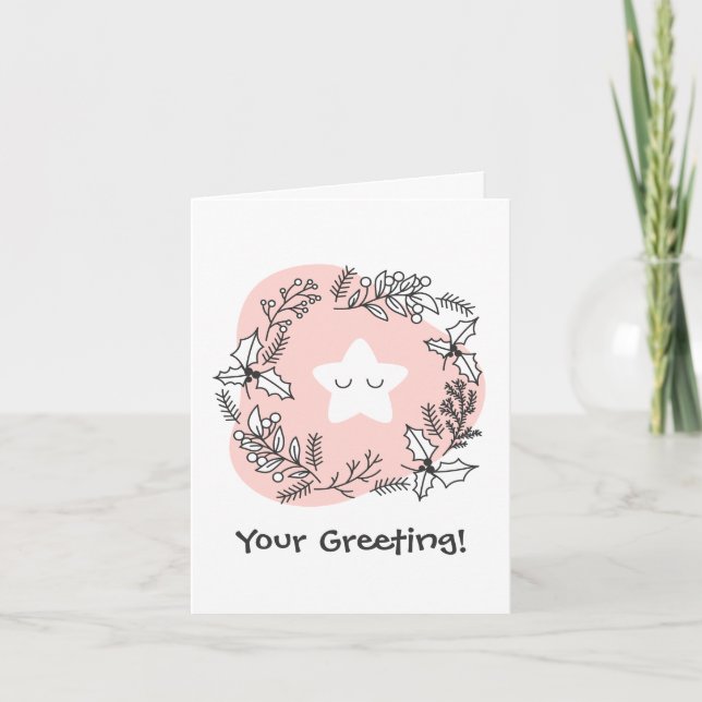 Tarjeta Festiva Crear su propia estrella de Navidades retro (Anverso)