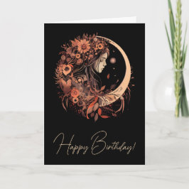 Tarjeta Festiva Crear su propia floral boho de media luna