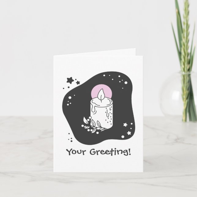 Tarjeta Festiva Crear su propia vela de Navidades retro (Anverso)