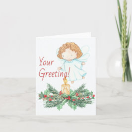 Tarjeta Festiva Crear su propio ángel de velas de Navidades