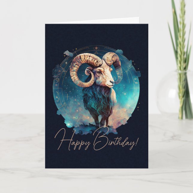 Tarjeta Festiva Crear su propio Aries Zodiac Celestial (Anverso)