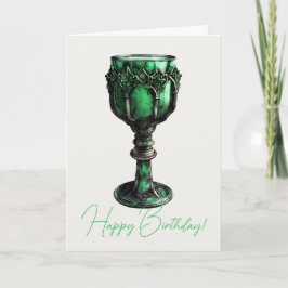 Tarjeta Festiva Crear su propio cáliz verde esmeralda
