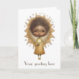 Tarjeta Festiva Crear su propio Chica de girasol lindo