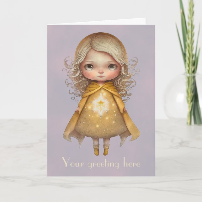 Tarjeta Festiva Crear su propio Chica de luz estelar de corte (Anverso)