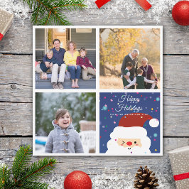 Tarjeta Festiva Crear su propio Collage de fotos de Navidades fami