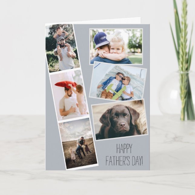 Tarjeta Festiva Crear su propio Collage de fotos | Día del Padre (Anverso)