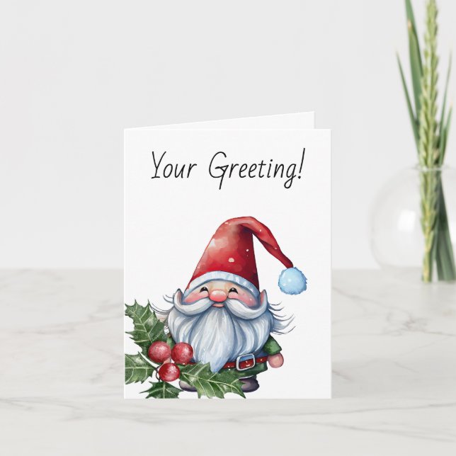 Tarjeta Festiva Crear su propio Gnome de Navidades (Anverso)